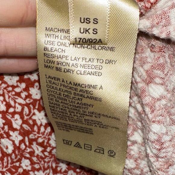 Anthropologie Maeve Quinn Floral Lace Crossover Back Peplum Top Size Small - Picture 6 of 14